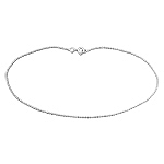 Sterling Silver Faceted 1mm Ball Chain Anklet