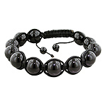 12mm Black Onyx Beads and Black String 12 Bead Shamballa Bracelet