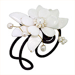 White Mother of Pearl Blooming Flower Adjustable Length Cuff Bracelet