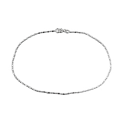 Sterling Silver 1mm Ball and Bar Chain Anklet