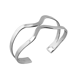 Sterling Silver Twisted Flat Waves Cuff