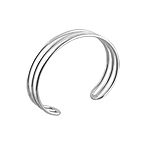 Sterling Silver Three Lines Cuff
