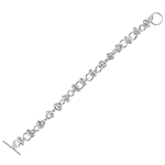 Sterling Silver Cable Chain Criss Cross Links Bracelet