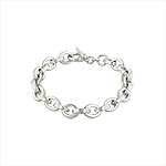 Sterling Silver 9mm Flat Cable Chain Bracelet