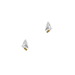 Sterling Silver Polished and Matte "Sail" Stud Earrings with White CZ