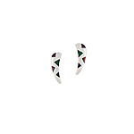 Sterling Silver "Fang" Stud Earings with Black Triangular Mother of Pearl Inlays
