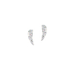 Sterling Silver "Fang" Stud Earings with White Triangular Mother of Pearl Inlays