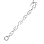 Sterling Silver Flat Ovals Bracelet