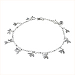 Sterling Silver Petal Charms Anklet