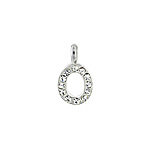 Sterling Silver "O" Initial Pendant with White CZ