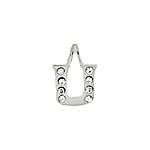 Sterling Silver "U" Initial Pendant with White CZ