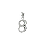 Sterling Silver "Eight" Pendant with White Cubic Zirconia