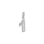 Sterling Silver "One" Pendant with White CZ