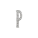 Sterling Silver Pave CZ "P" Pendant