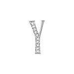 Sterling Silver Pave CZ "Y" Pendant