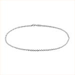 Sterling Silver 1.5mm Rope Chain Anklet