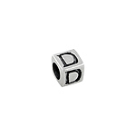 Sterling Silver "D" Square Bead