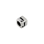 Sterling Silver "J" Square Bead