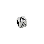 Sterling Silver "A" Square Bead