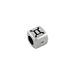 Sterling Silver Gemini-TheTwins Square Bead