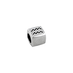 Sterling Silver Aquarius-The Water Bearer Square Bead