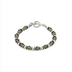 Sterling Silver Bracelet with Black Swarovski Crystals