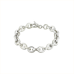 Sterling Silver 9mm Flat Cable Chain Bracelet