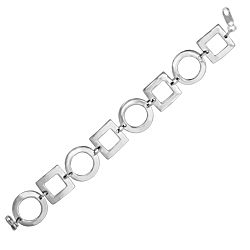Sterling Silver Squares and Circles Bracelet