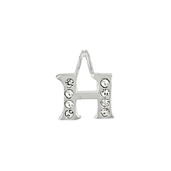 Sterling Silver "H" Initial Pendant with White CZ