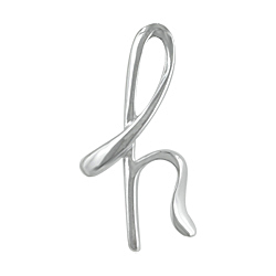 Designer Inspired Sterling Silver Script "h" Pendant