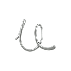 Designer Inspired Sterling Silver Script "u" Pendant