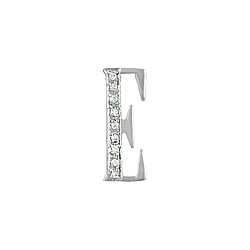 Sterling Silver Pave CZ "E" Pendant