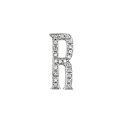Sterling Silver Pave CZ "R" Pendant