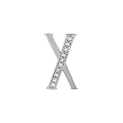 Sterling Silver Pave CZ "X" Pendant