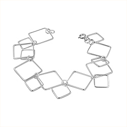 Sterling Silver Connected Squares Bracelet