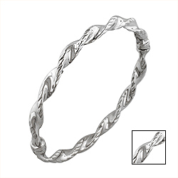 Sterling Silver Ribbed Twist Bangle