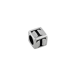 Sterling Silver "T" Square Bead