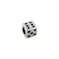 Sterling Silver Dice Square Bead
