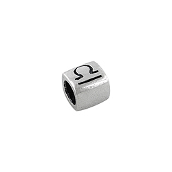 Sterling Silver Libra-The Scales Square Bead