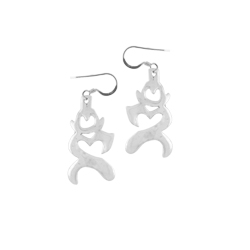 Sterling Silver Dancing Man Dangle Earrings