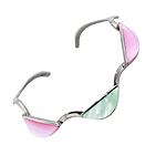 Sterling Silver Wave Cuff with Semicircle Multicolor Mother of Pearl Inlay