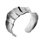 Sterling Silver Bark Wide Cuff with Crystals and Black Stripes