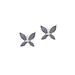 Sterling Silver Butterfly Stud Earrings with Blue Mother of Pearl Inlay