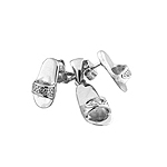Sterling Silver Sandals Set with White CZ